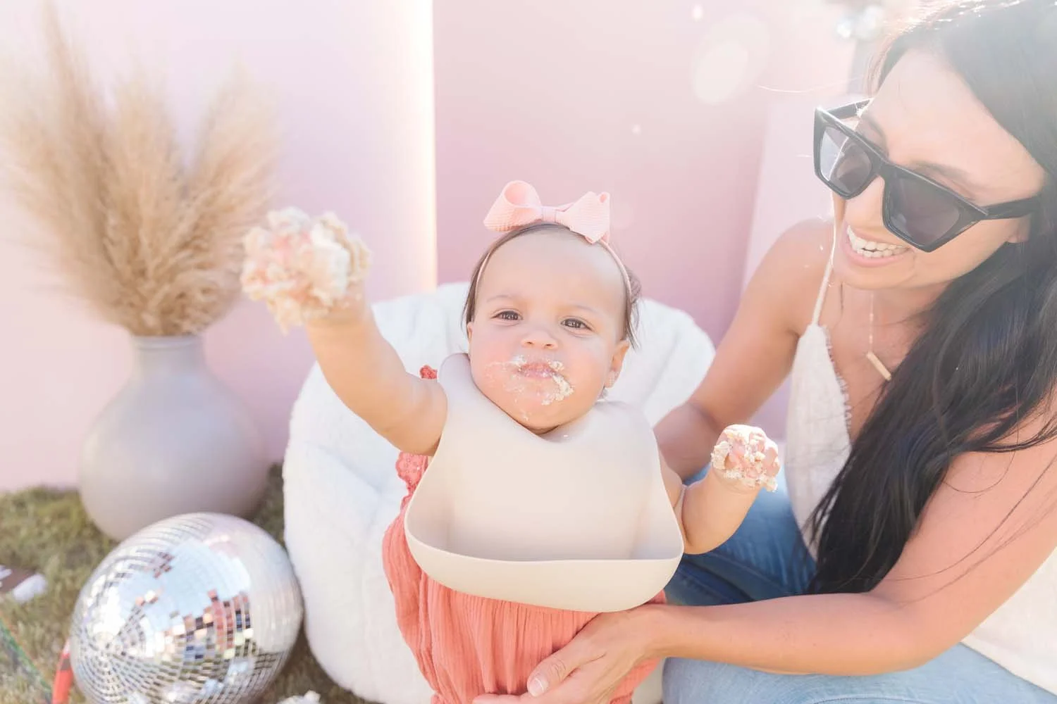 A little girls first birthday party in Southern California stampeffect