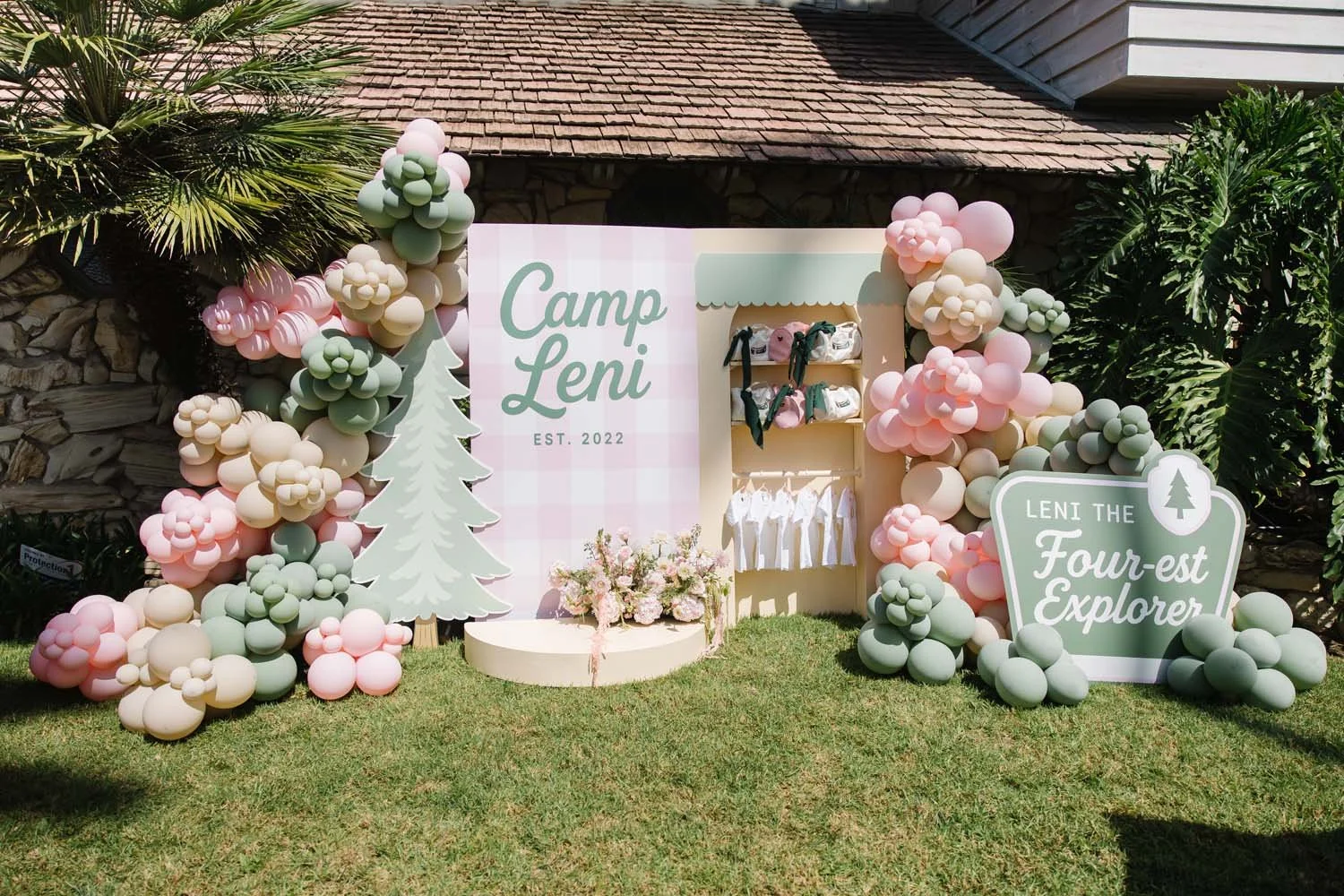 Camp themed birthday party for a four year old in Los Angeles