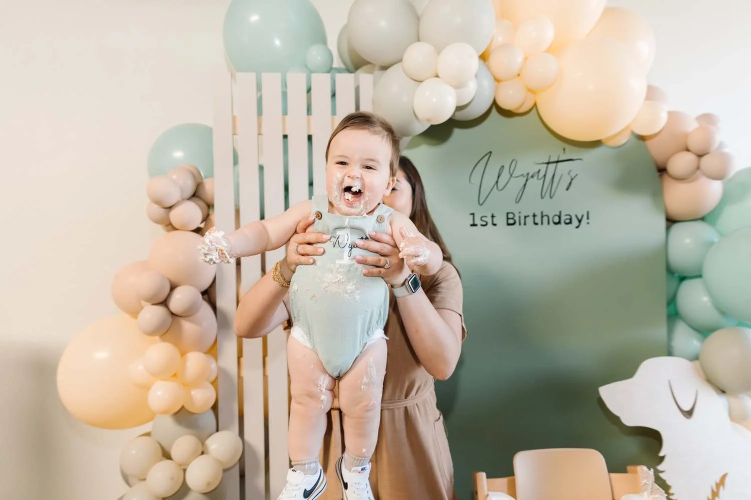 A little boys first birthday party in Los Angeles stampeffect