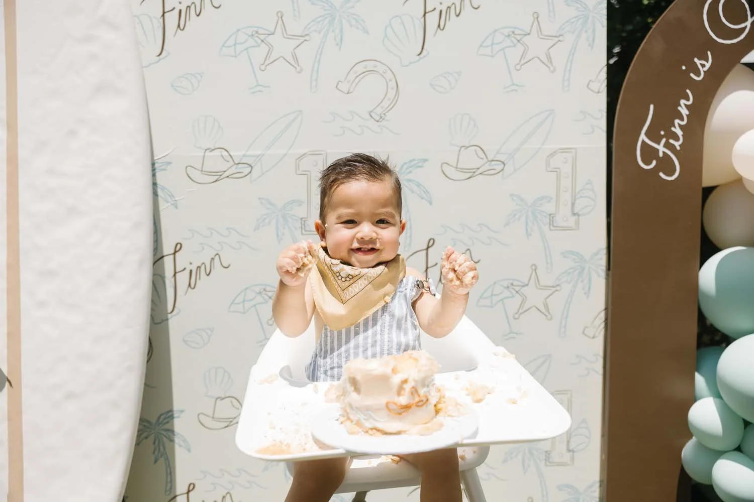 A little boys first birthday party in Southern California