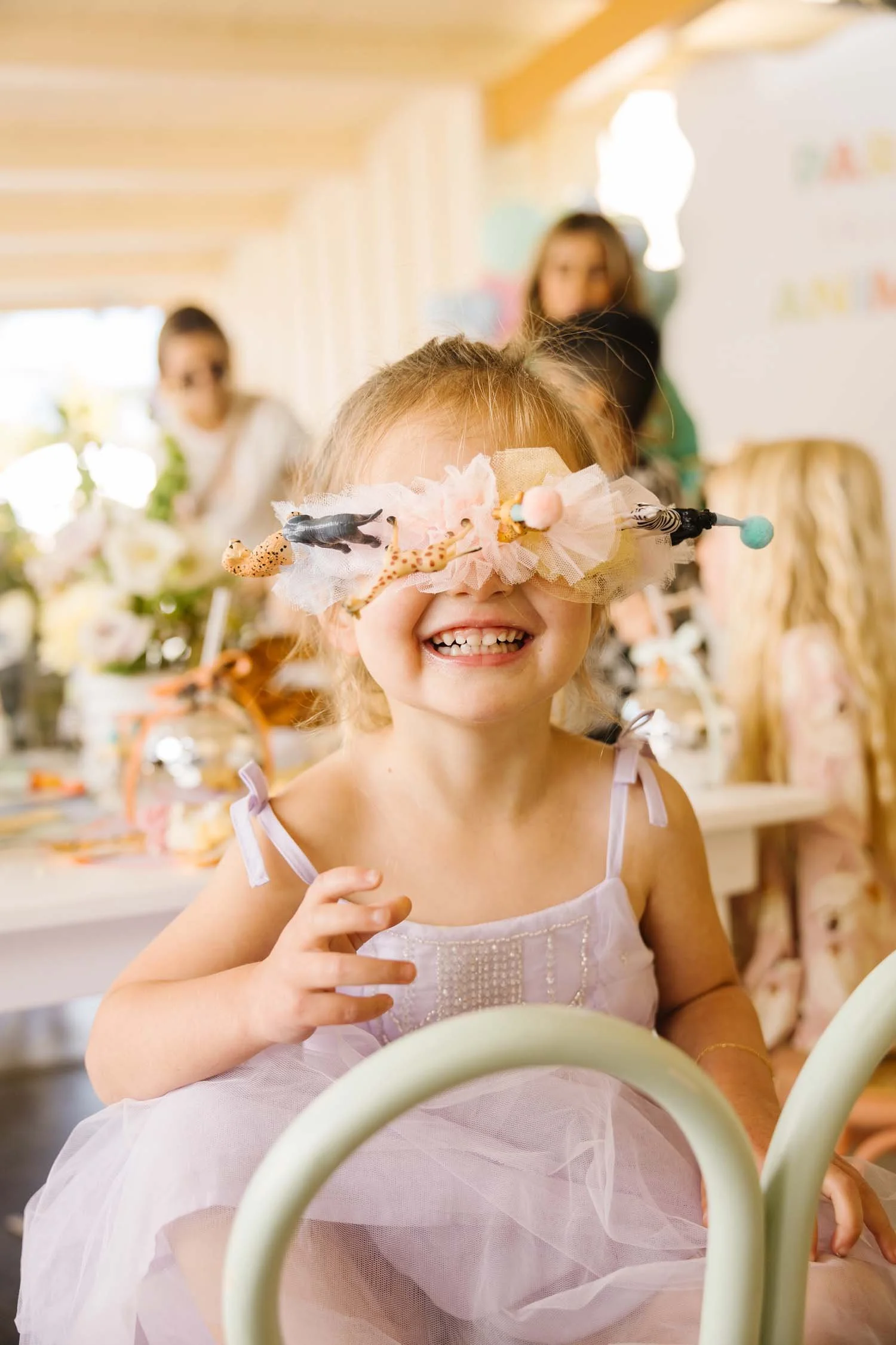A little girl at her birthday celebration