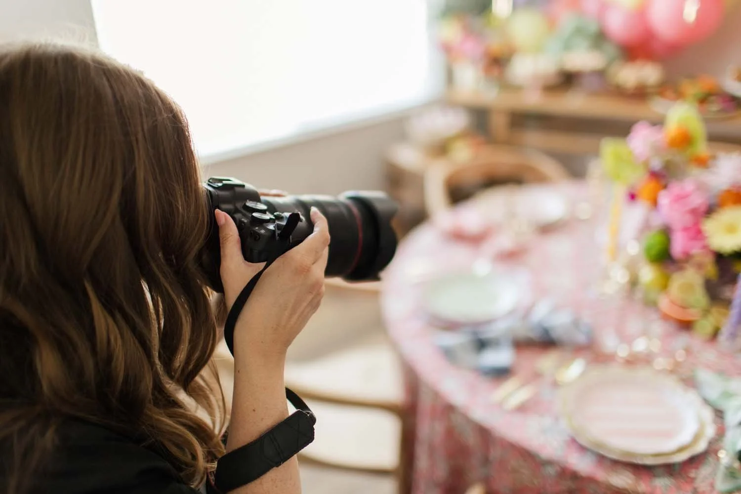 Los Angeles birthday party photographer capturing details of the tablescape
