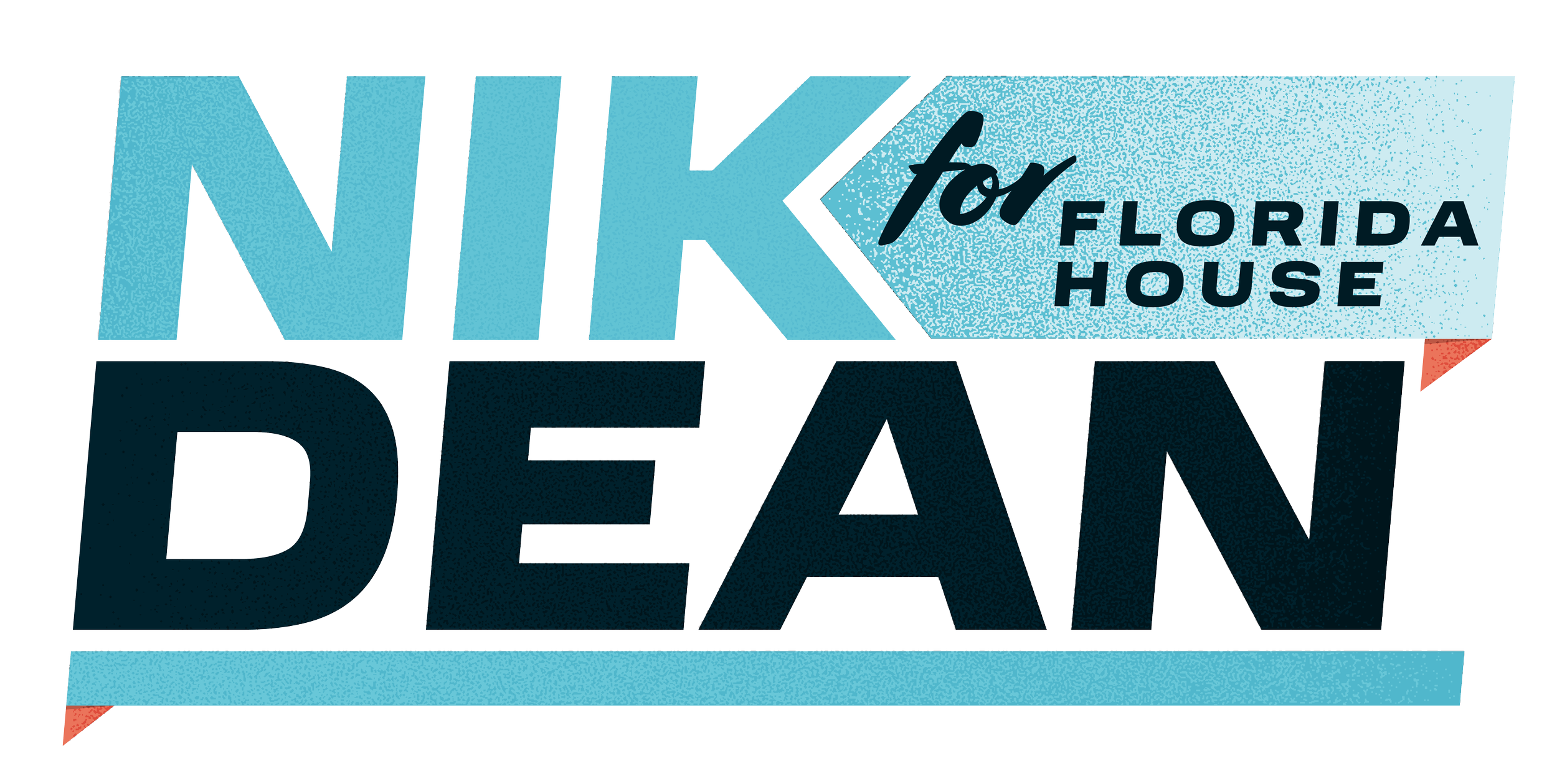 The image features a stylized logo that reads 'NIK for FLORIDA HOUSE' with a background of light blue, dark blue, black, white, and a hint of red and orange elements.