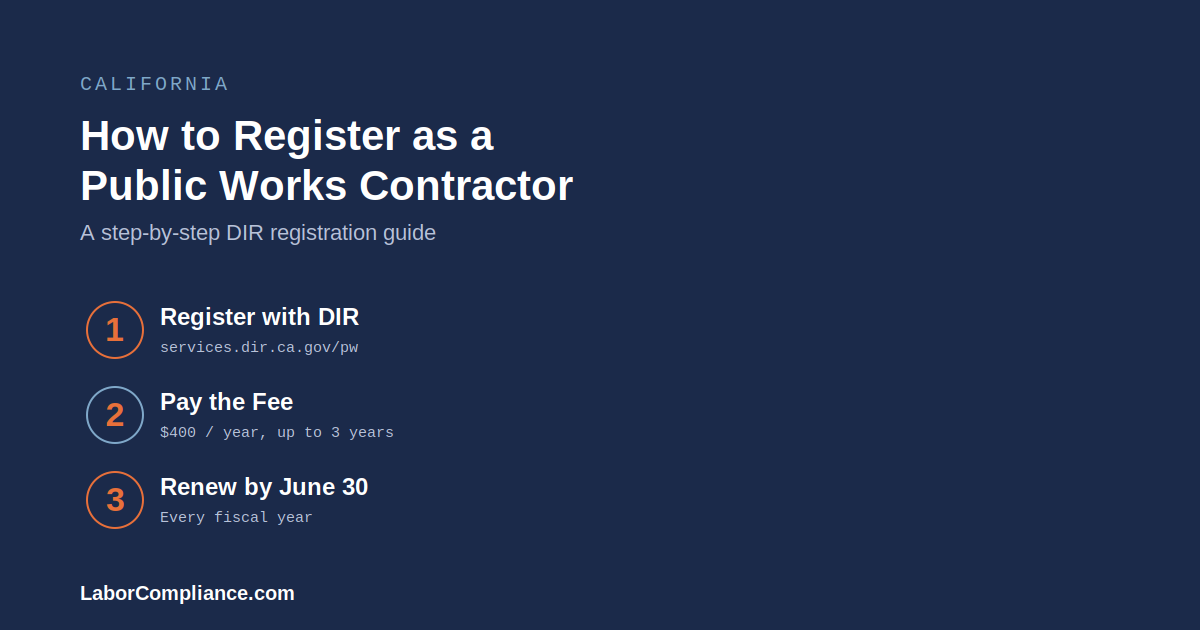 How to Register as a Public Works Contractor in California (DIR Registration Guide)