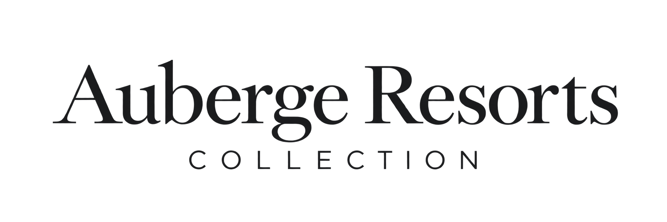Logo of Auberge Resorts Collection with black text on a transparent background