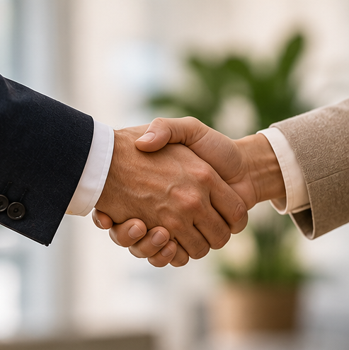 Handshake representing corporate partnerships and sponsorships
