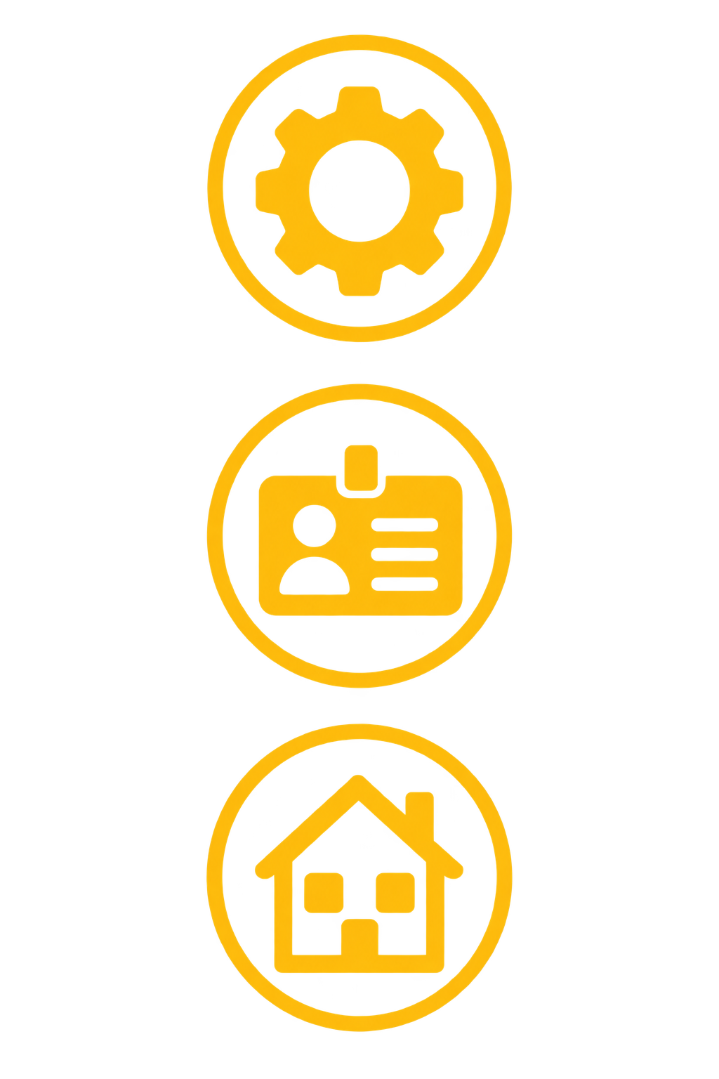 Icons for experience, approved electrician and commercial, industrial and domestic work