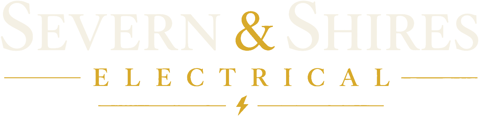 Severn & Shires Electrical logo with bold black and gold text and a lightning bolt symbol.