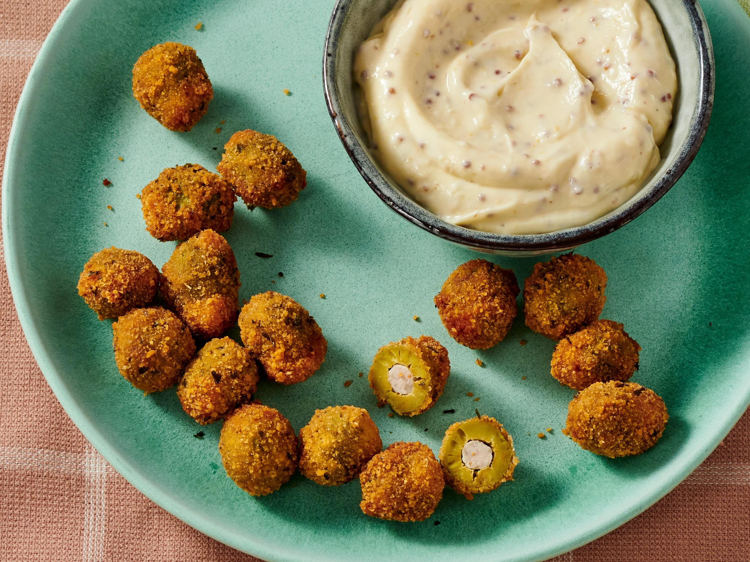 Crispy Sausage-Stuffed Olives