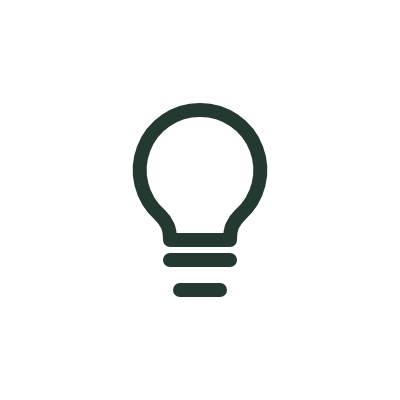 Light bulb icon representing ideas or innovation.