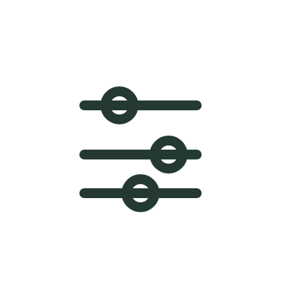 Three horizontal sliders with circular handles on a black background.