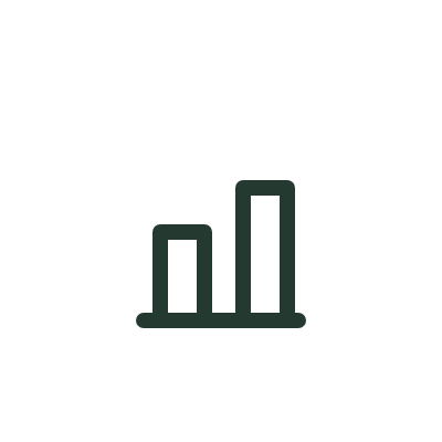 Line graph showing increasing trend with two data points.