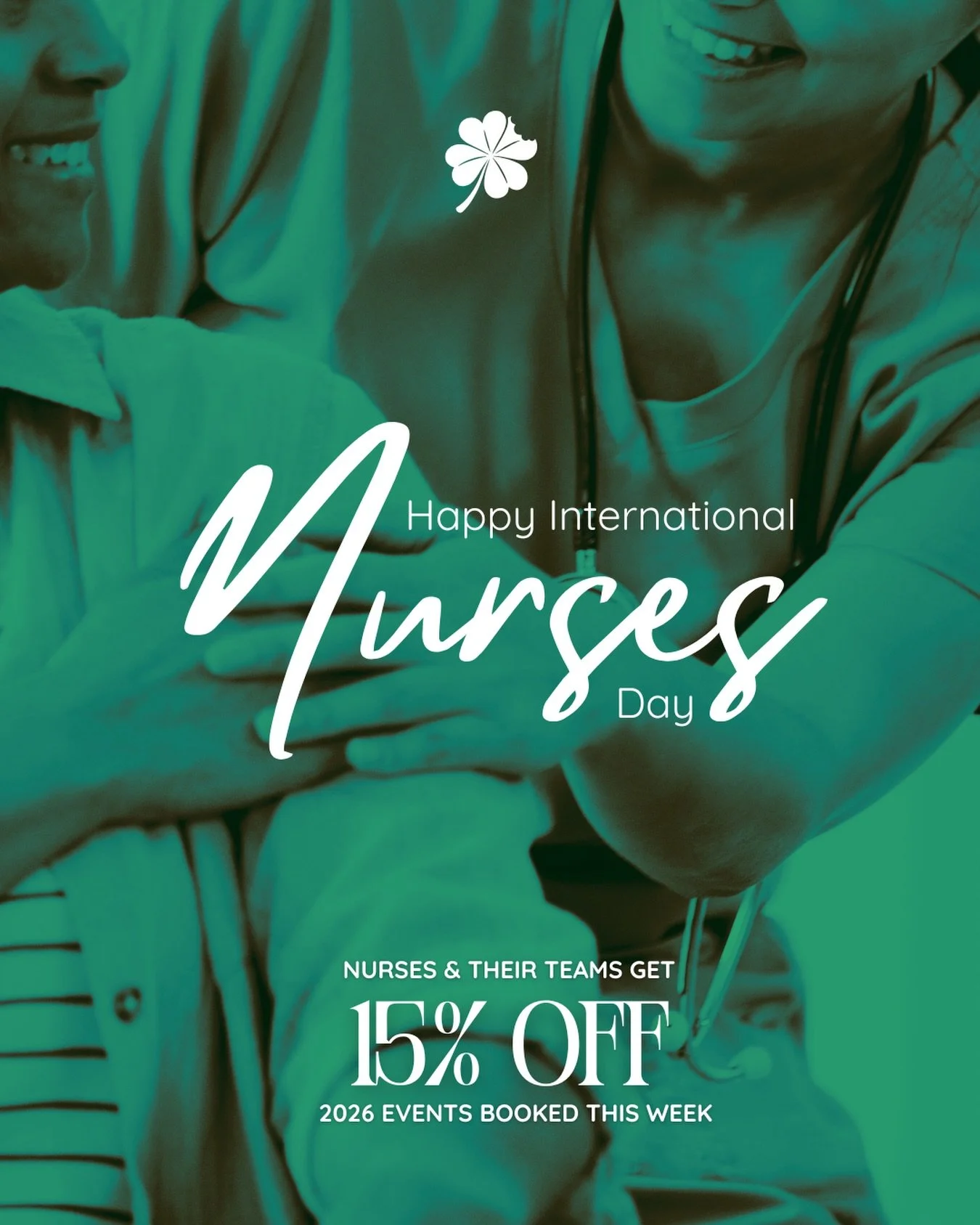 Happy International Nurses Day 💚

To show our appreciation, nurses and their teams receive 15% off 2026 events booked this week 🍀

A small thank you for everything you do, every day ✨
.
.
.
.
.
.
.
.
.
.
#InternationalNursesDay #LuckyBites #Healthc