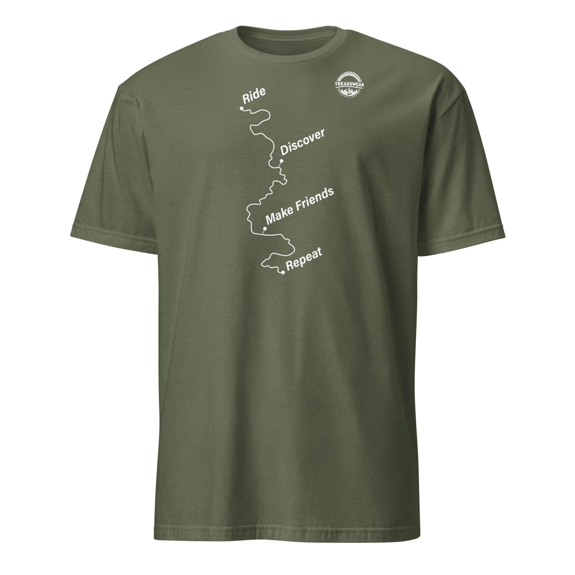 Ride. Discover. Make Friends. Repeat. - T-Shirt
