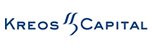 Kreos Capital logo with blue text and stylized double S symbol.