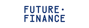 Text reading 'FUTURE FINANCE' in blue on a white background
