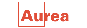 The word 'Aurea' written in red font inside a red rectangular outline.