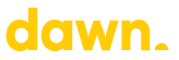 The word 'dawn' in bold yellow lowercase letters.