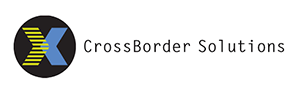 Logo of CrossBorder Solutions with a stylized DNA strand graphic