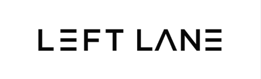 The text 'LEFT LANE' written in black uppercase letters on a white background.