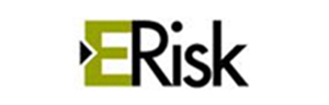 The image shows the logo for 'E Risk' with the letter 'E' in green and the rest of the text in black.