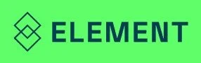 Green background with a geometric logo and the word 'ELEMENT' in bold black letters.