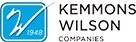 KEMMONS WILSON COMPANIES logo with a blue background and white text, featuring a stylized swoosh design