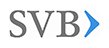 Logo of SVB with stylized blue arrow