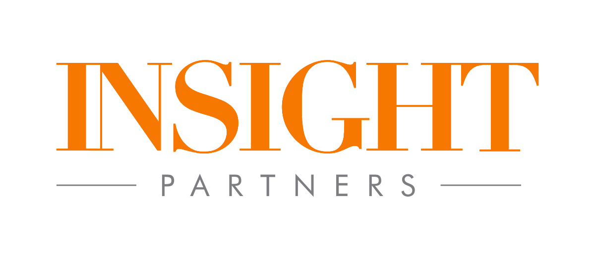 Logo of Insight Partners with the words 'INSIGHT PARTNERS' in large black and orange text.