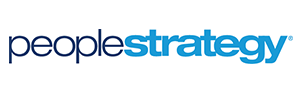PeopleStrategy logo featuring the words 'people' in dark blue and 'strategy' in light blue