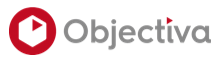 Objective logo with a red play button icon alongside the word 'Objective' in gray text.