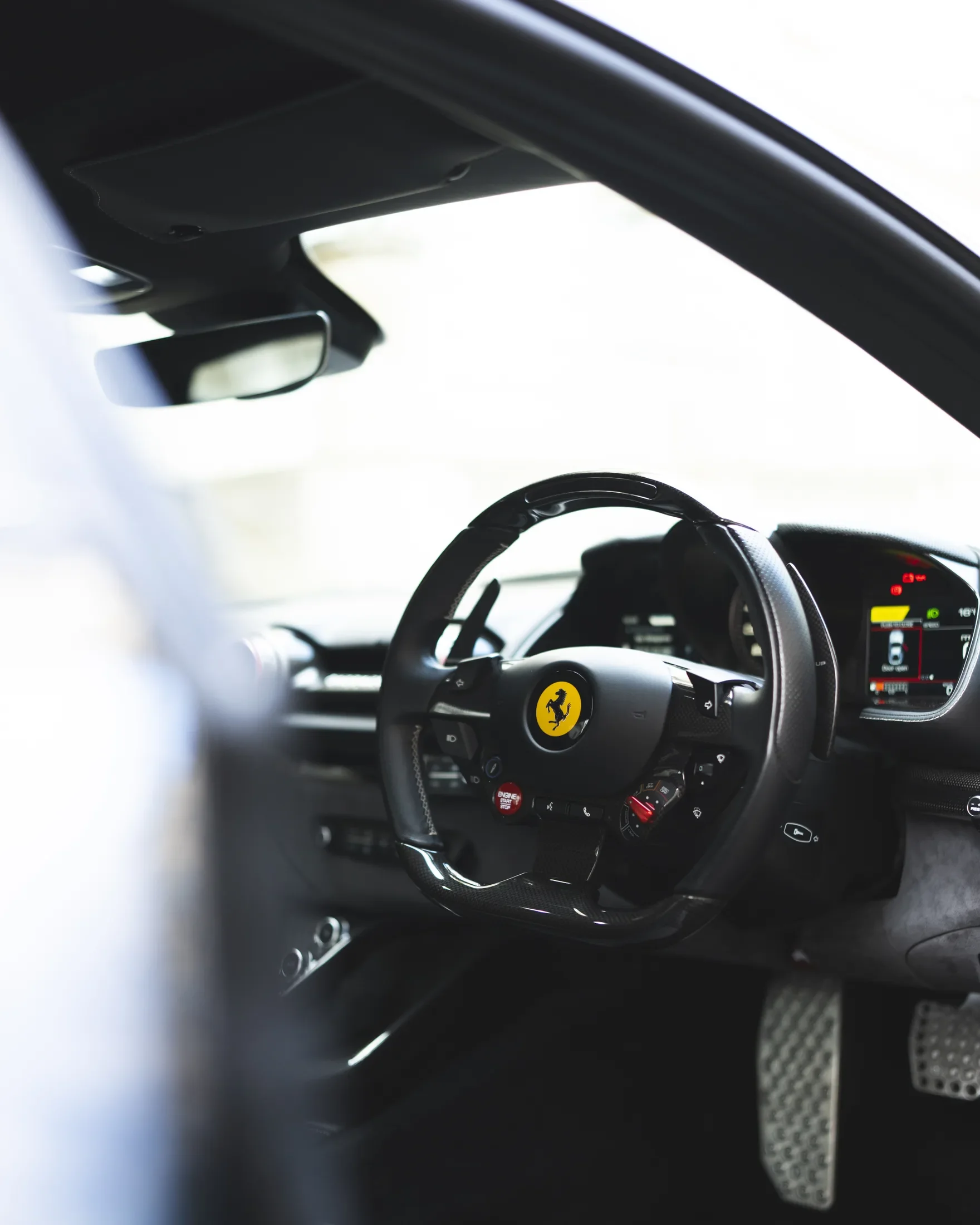 Ferrari 812 Superfast in Blue Pozzi — Steering wheel and driver display — AKC Asset Management.