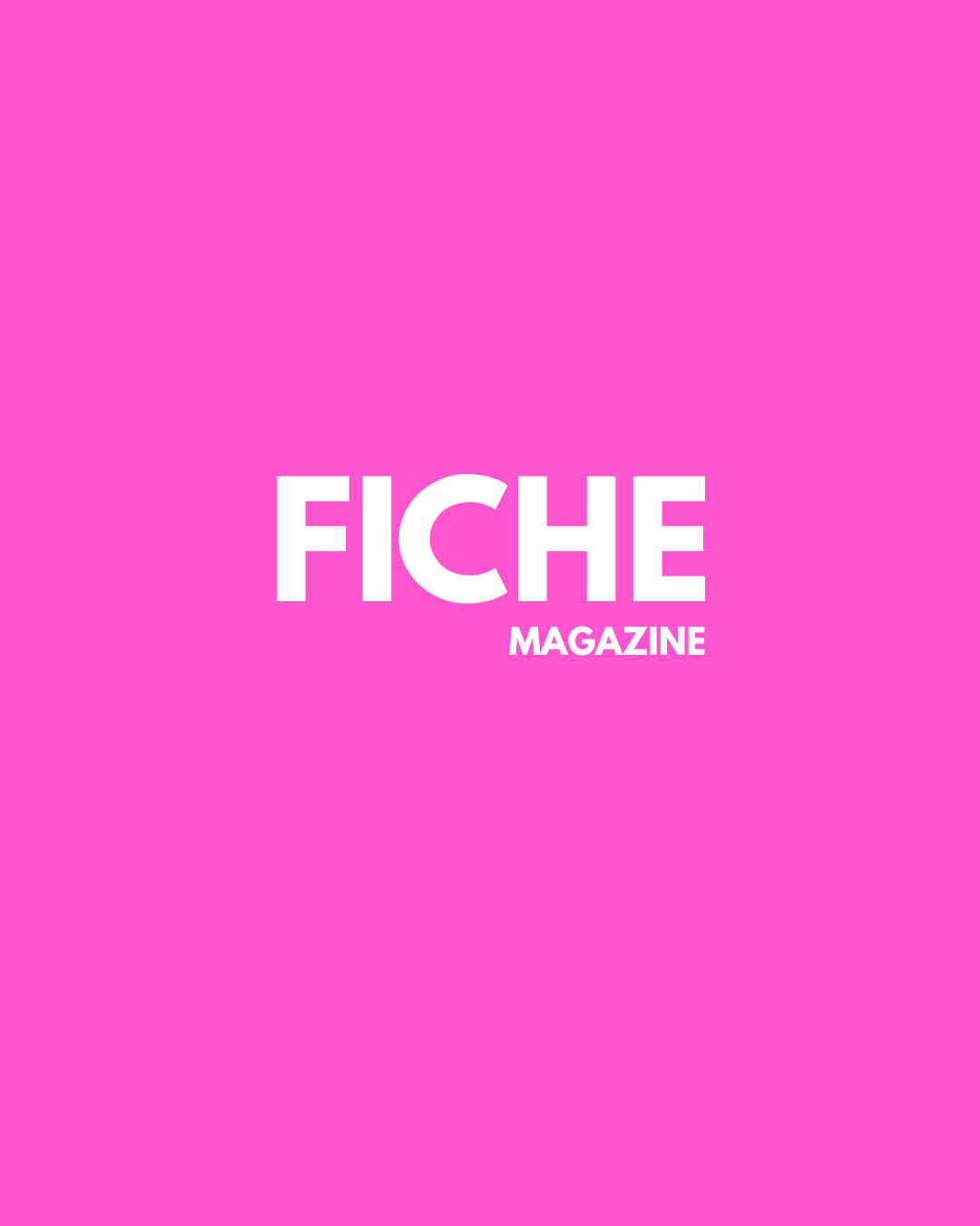 Cover of FICHE magazine with a pink background and white text.