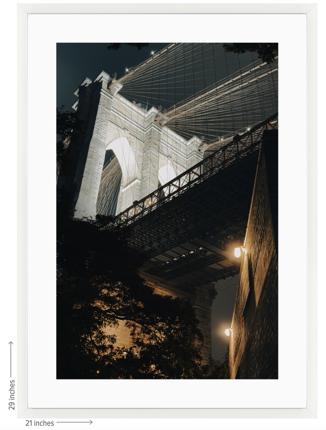 brooklyn bridge white frame with mat.png