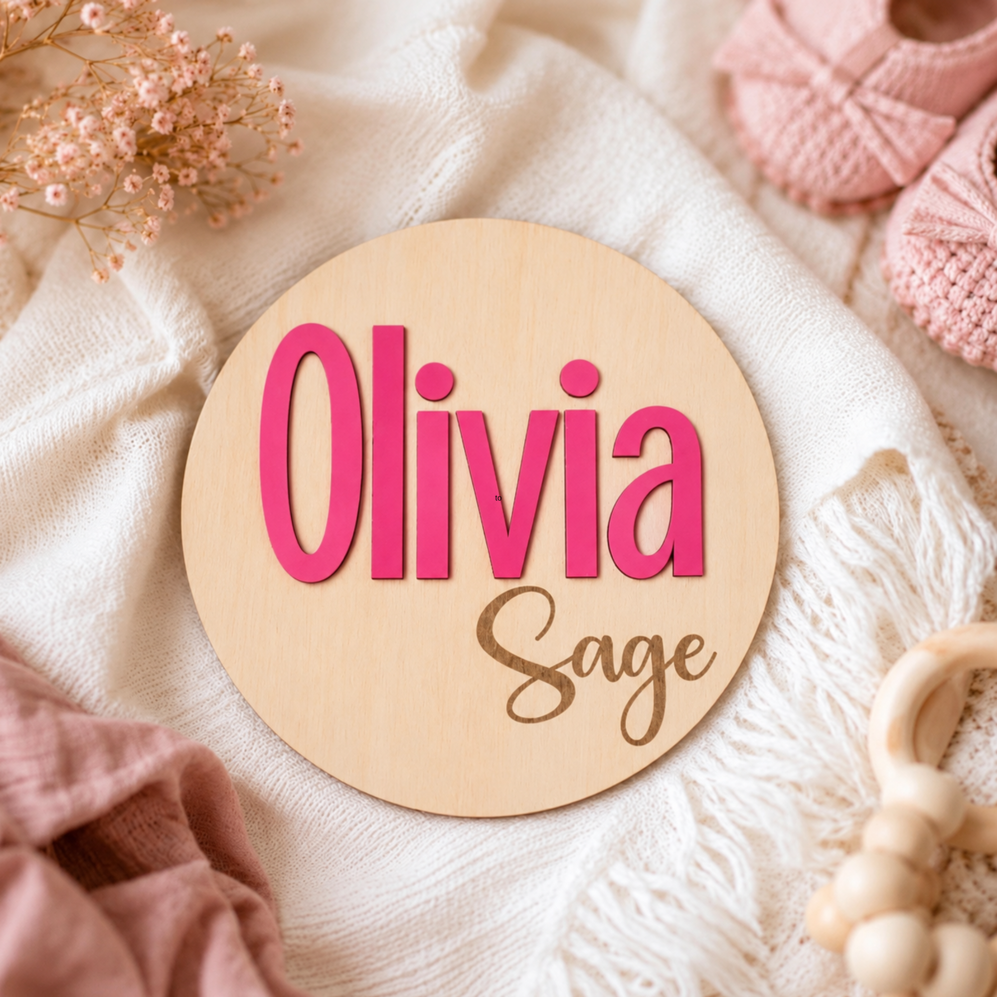 Wooden Baby Name Sign