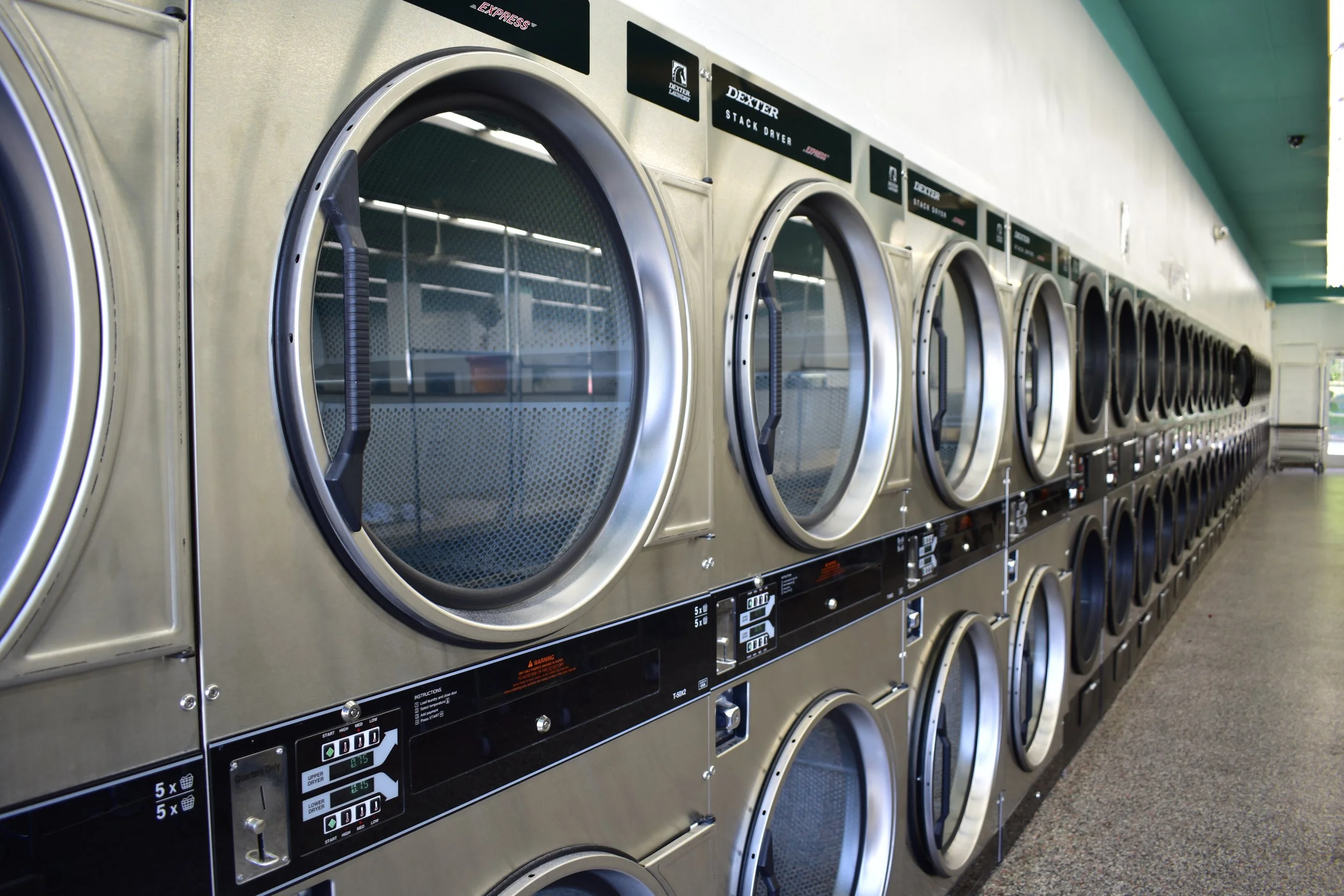 Free dryers at laundromat