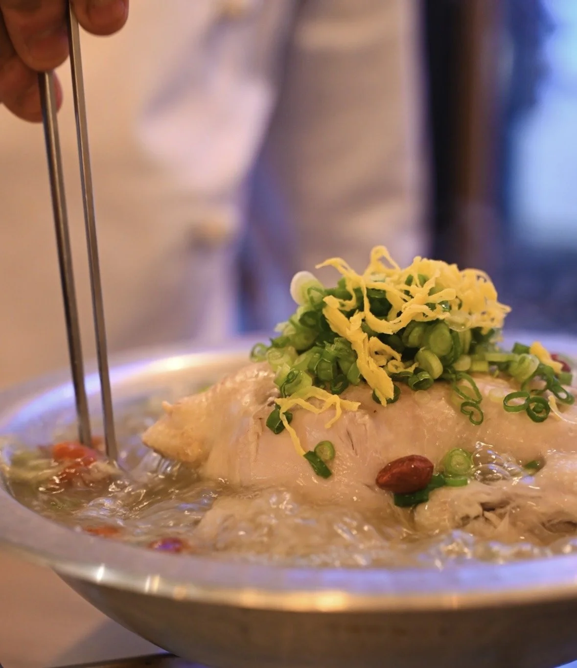 Samgyetang, traditional Korean ginseng chicken soup at IRU in Brookline, Massachusetts