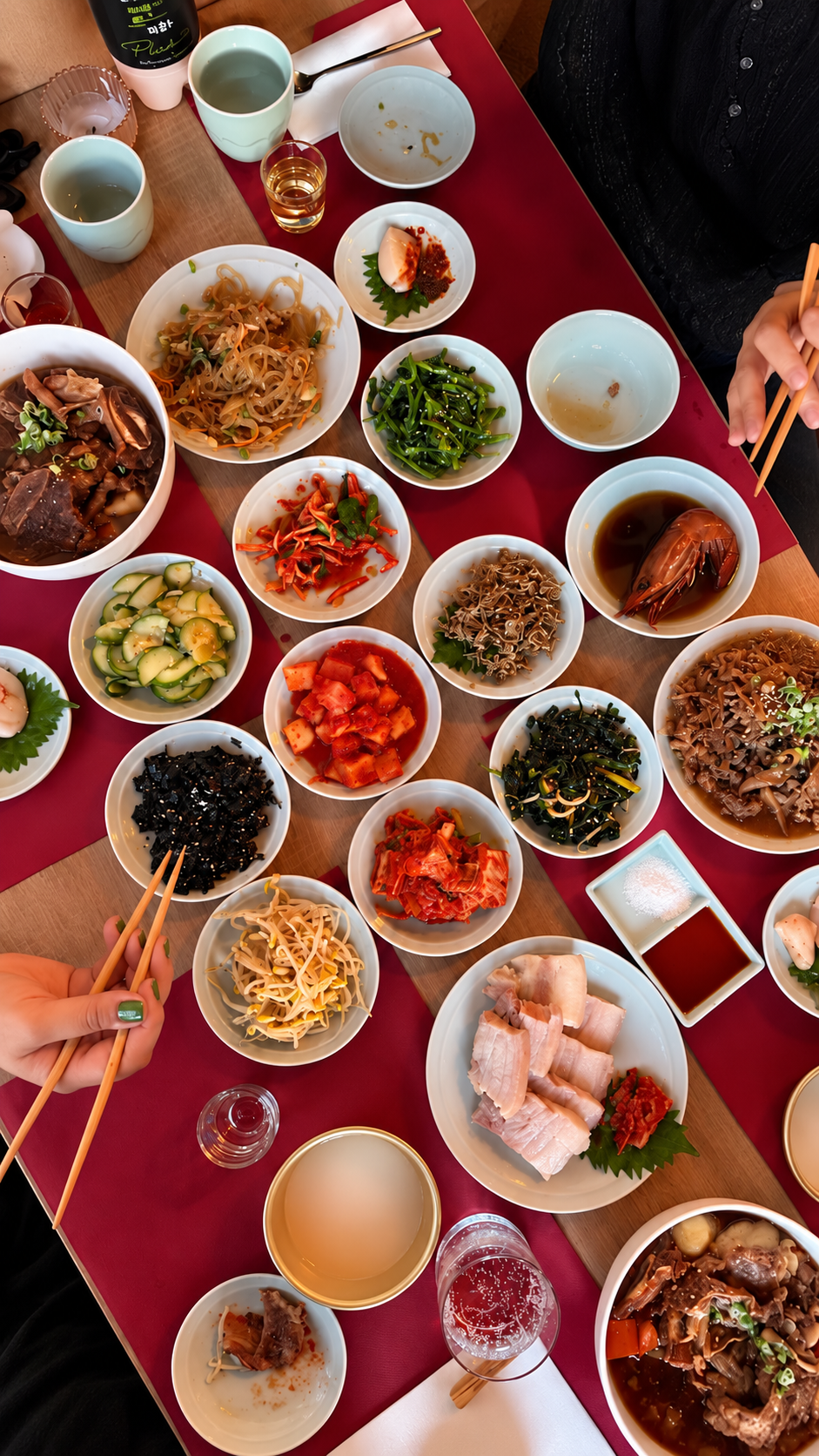 Traditional Korean banchan served at IRU in Brookline, Massachusetts