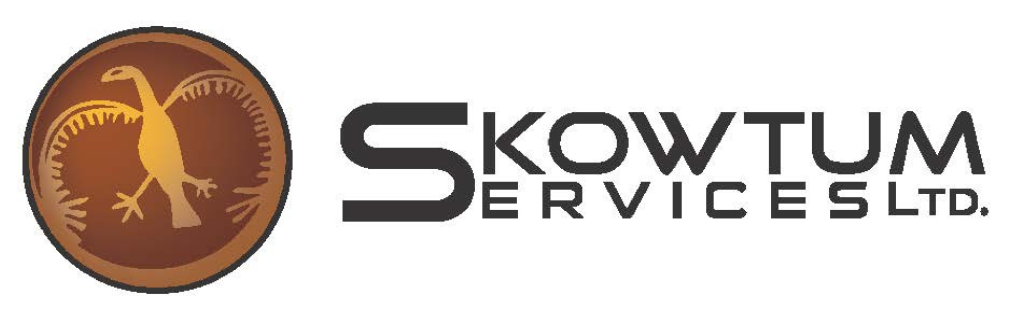 Logo of Skowtum Services Ltd featuring a stylized brown and yellow pictograph in a circular design with the company name to the right.