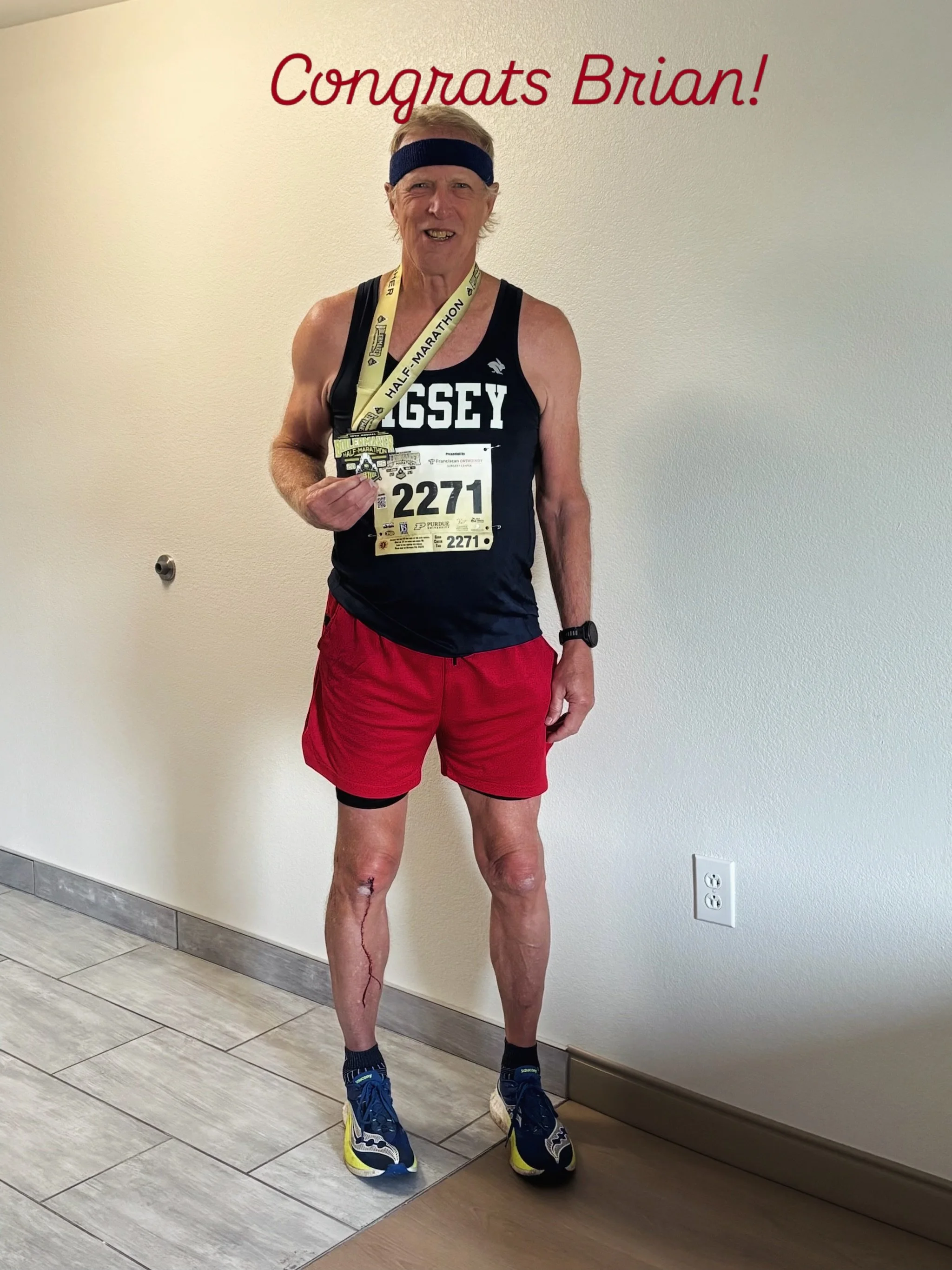🏅 Half marathon in the books for Brian! Purdue Boilermaker Half Marathon today, finishing 13.1miles in 2:17:05!

Not everything went to plan he took a fall around mile 10.5, but got back up and kept going! 💪 That&rsquo;s racing, and that&rsquo;s li