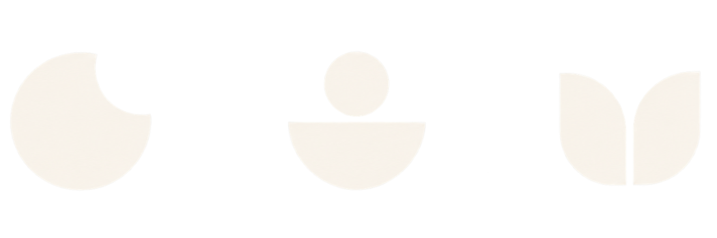 Diagram of a moral or philosophical thought experiment with various labeled components including a large crescent, small circle, half-circle, and two semicircles connected by lines, illustrating different stages or perspectives.