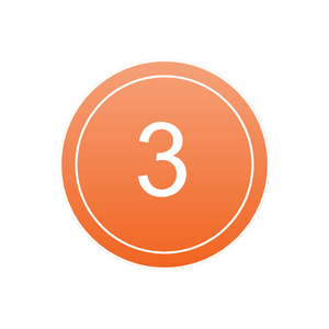Number 3 inside an orange circle.