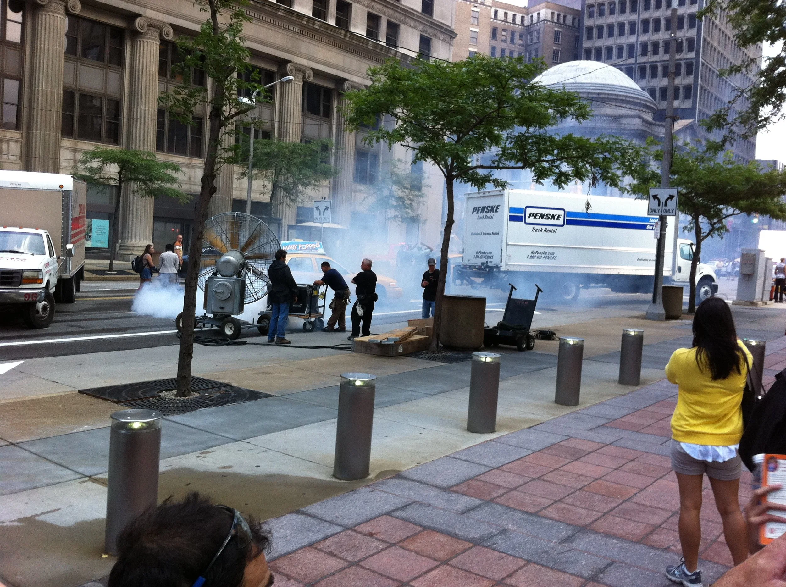 Filming outside for "Captain America - The Winter Soldier"