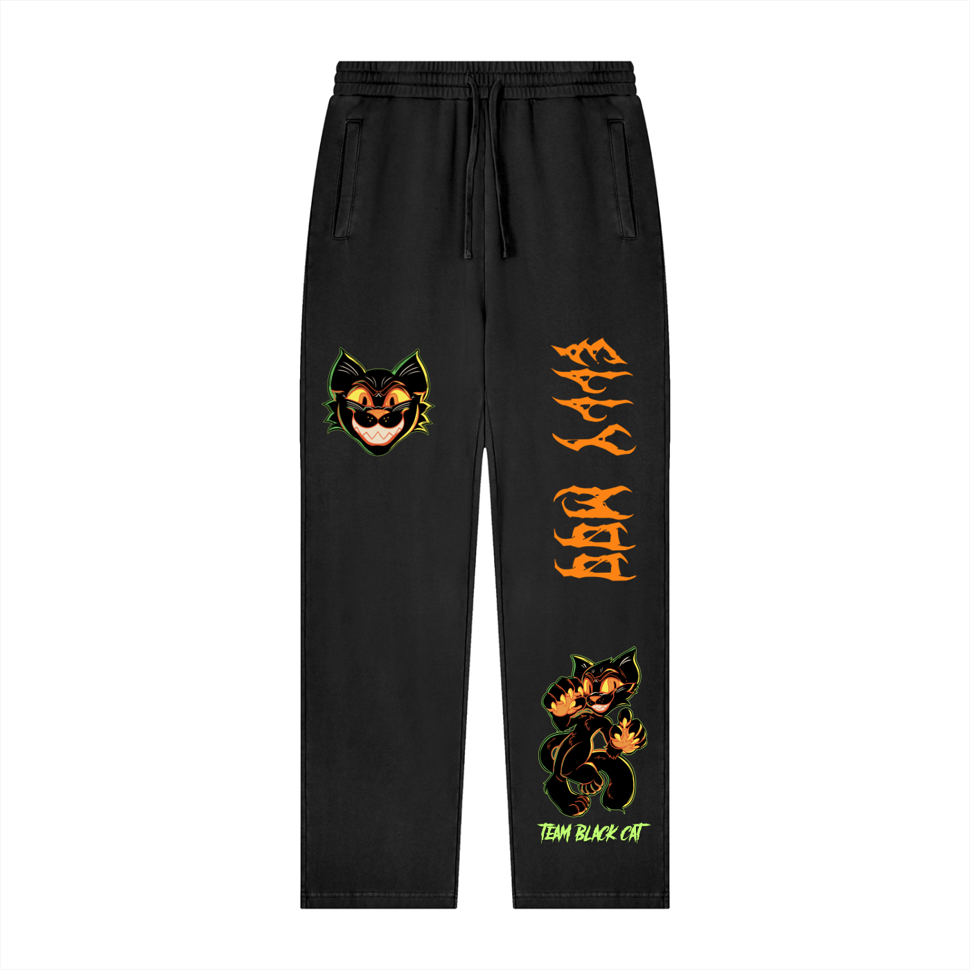 TEAM BLACK CAT VINTAGE WASH SWEATPANTS
