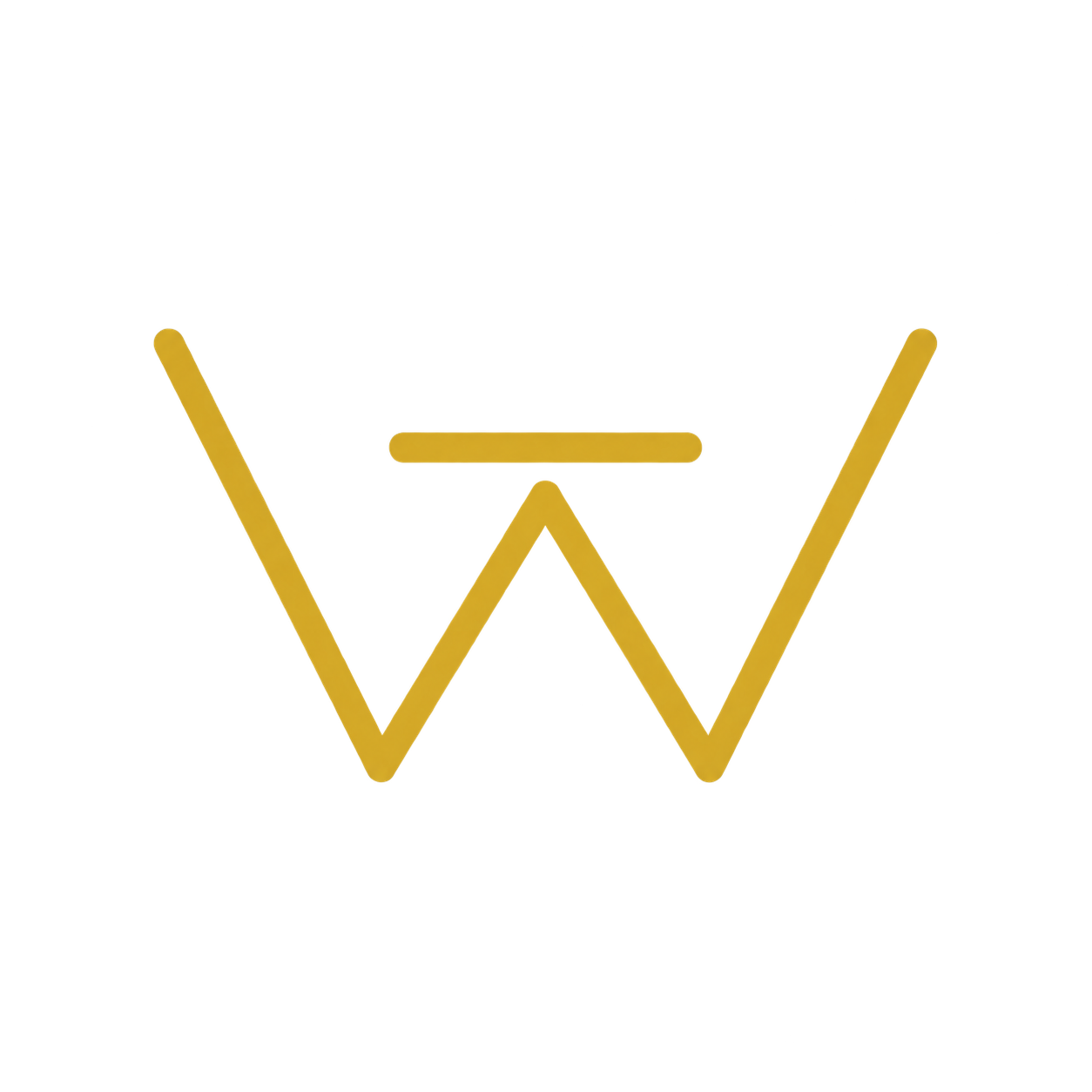 A stylized gold letter W with a horizontal line on top, resembling a chart pattern.
