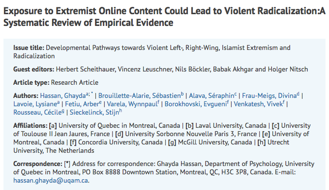 Exposure to Extremist Online Content Could Lead to Violent Radicalization: A Systematic Review of Empirical Evidence