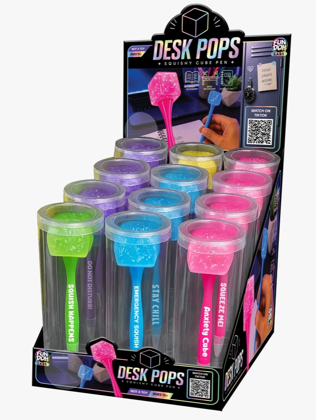 Fun Doh Desk Pops Squishy Cube Pen