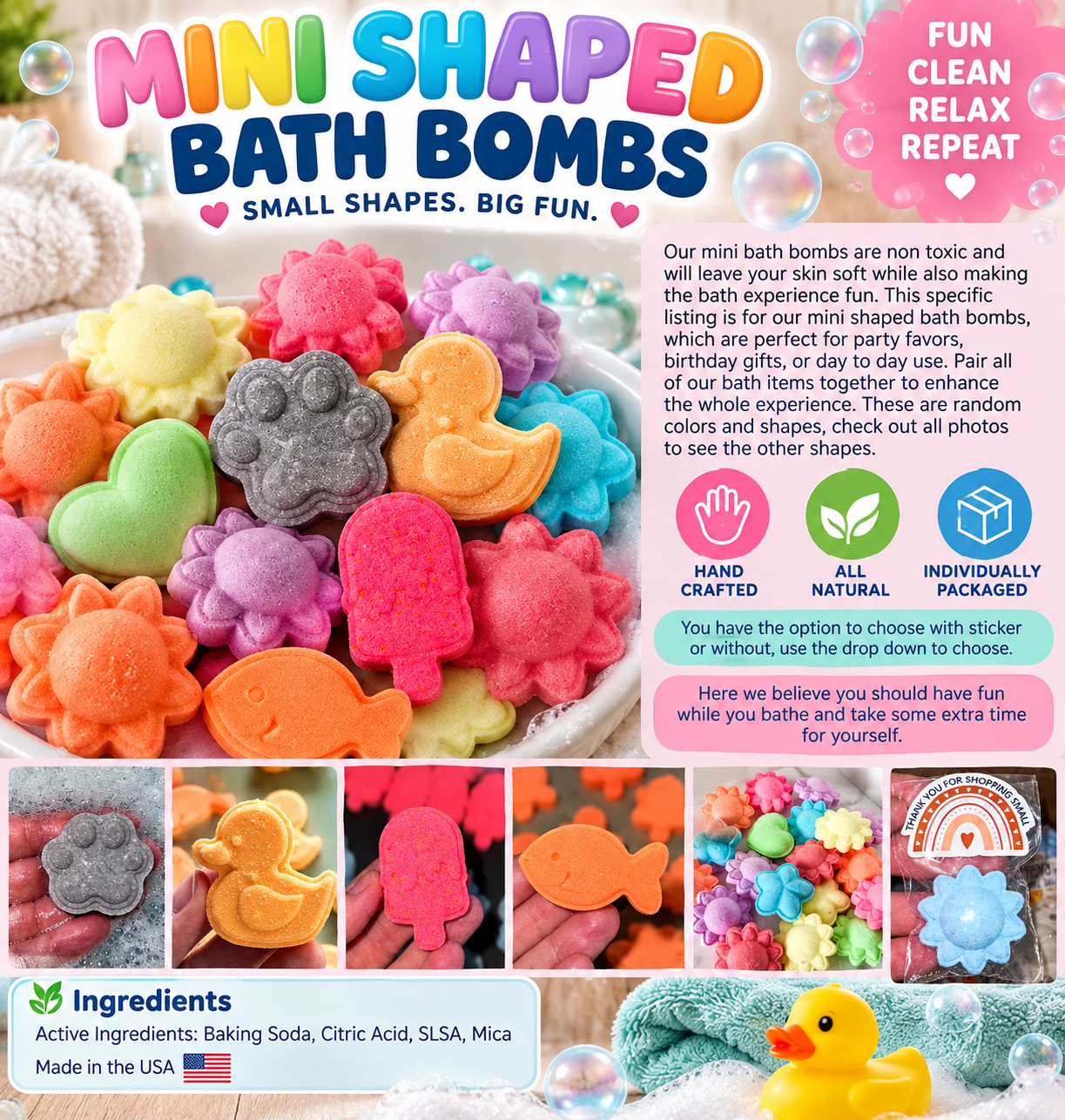 Mini Shaped Bath Bombs