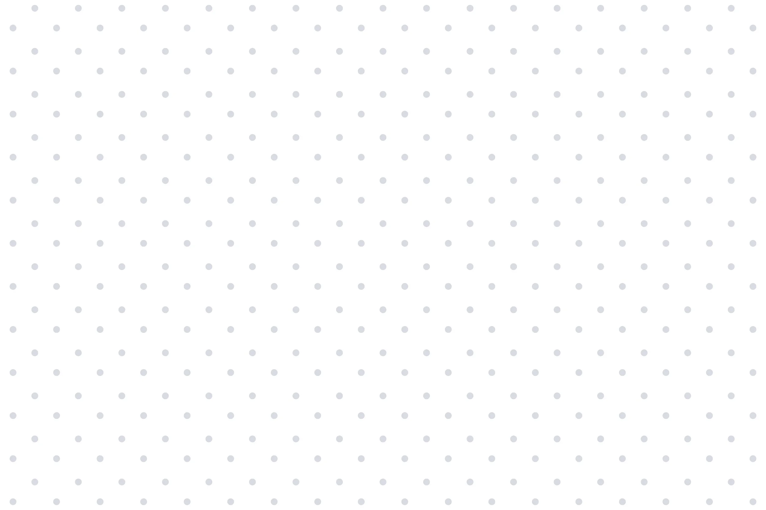 White background with small gray dots arranged in a grid pattern.