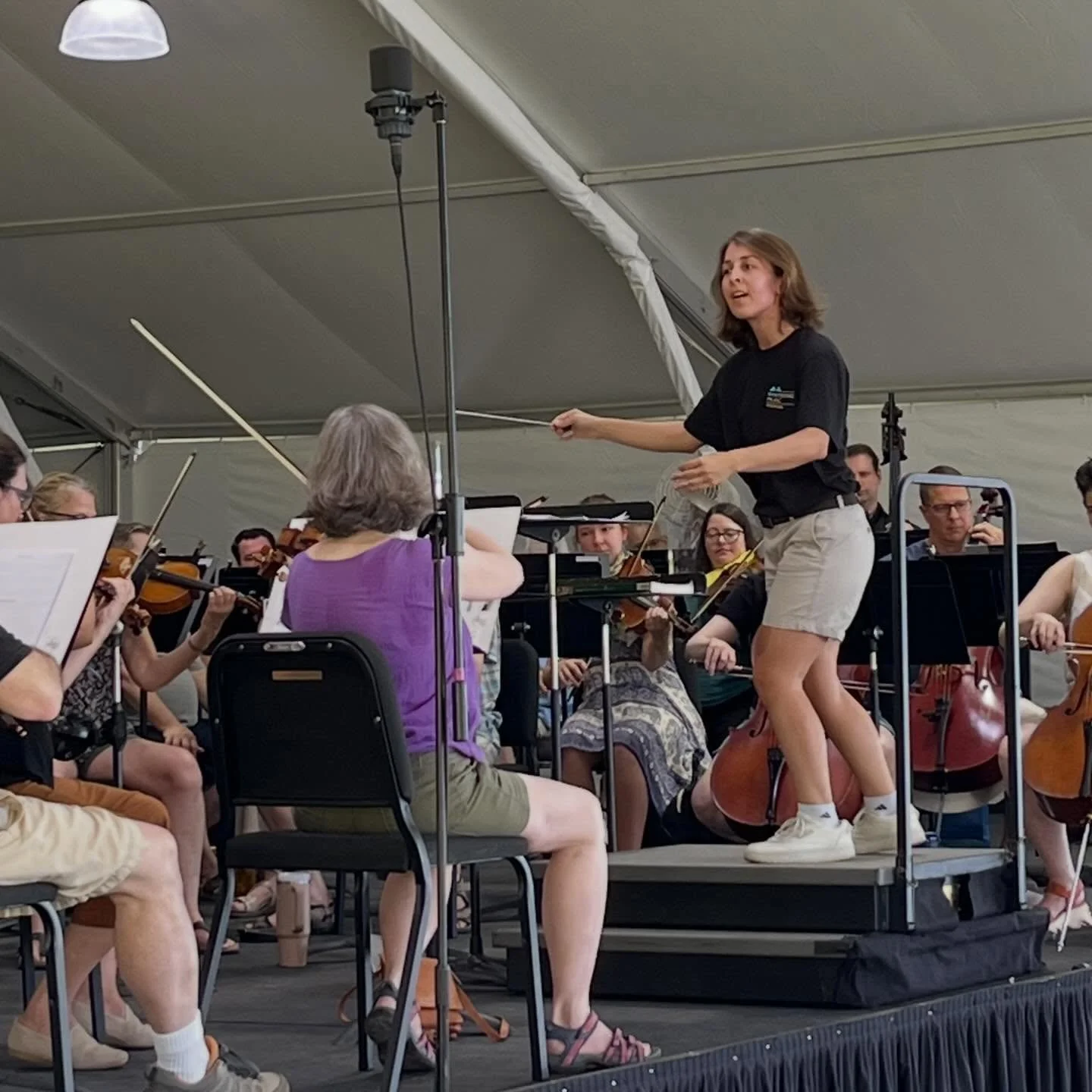 Happy to be sharing the podium today with @nicoletta.moss for @wintergreenmusic Patriotic Pops tonight!  It&rsquo;s hot, but we&rsquo;re catching a few mountain breezes for an all-American spectacular: music of Copland, Price, Schwartz, Ellington, Ro